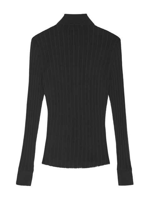 Saint Laurent ribbed-knit cardigan - Black - zdjęcie produktu nr 2