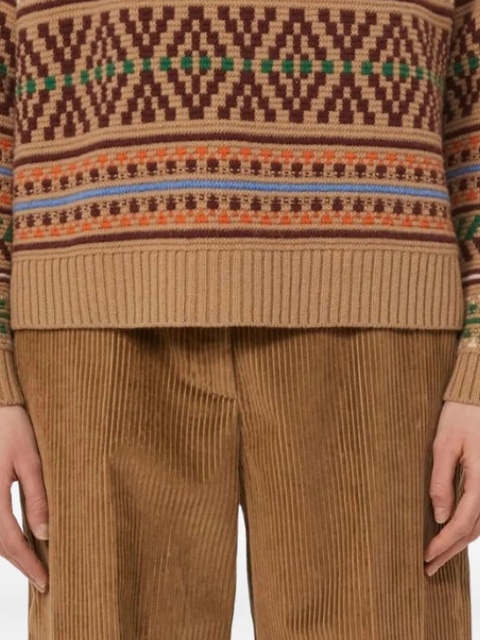 Weekend Max Mara fairisle high-neck sweater - Brown - zdjęcie produktu nr 2