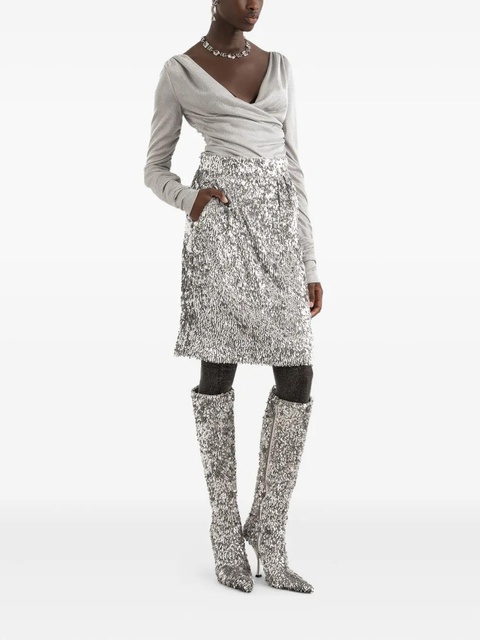 Dolce & Gabbana draped jersey top - Silver - zdjęcie produktu nr 2