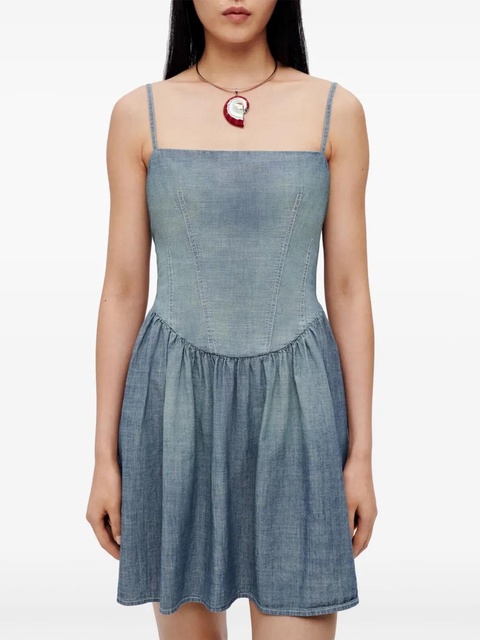 RE/DONE corset-bodice chambray minidress - Blue - zdjęcie produktu nr 1