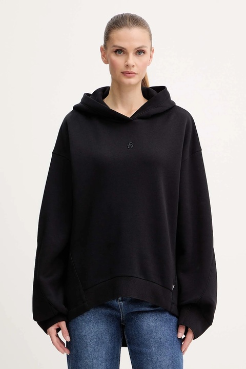BOSS bluza damska kolor czarny z kapturem gładka 50550339 - zdjęcie produktu nr 1