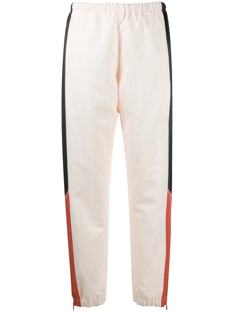 Marine Serre contrast panel cuffed trousers - Neutrals - zdjęcie produktu nr 1