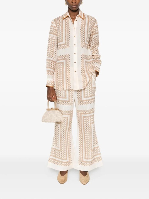ZIMMERMANN geometric-print flared trousers - Neutrals - zdjęcie produktu nr 2