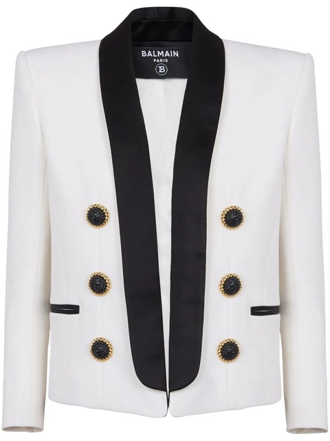 Balmain open-front wool blazer - White - zdjęcie produktu nr 1