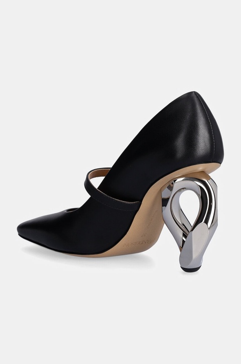 JW Anderson czółenka skórzane Chain Heel kolor czarny na słupku ANW43251A - zdjęcie produktu nr 2