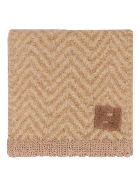FENDI chevron logo scarf - Brown - zdjęcie produktu nr 1