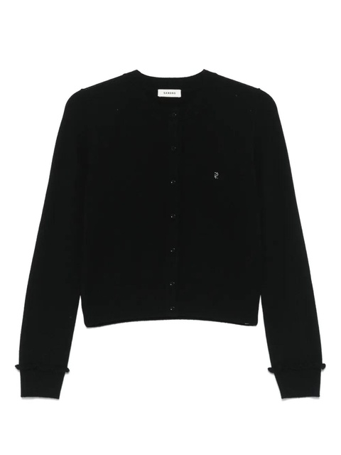 SANDRO ruffle-trim cardigan - Black - zdjęcie produktu nr 1