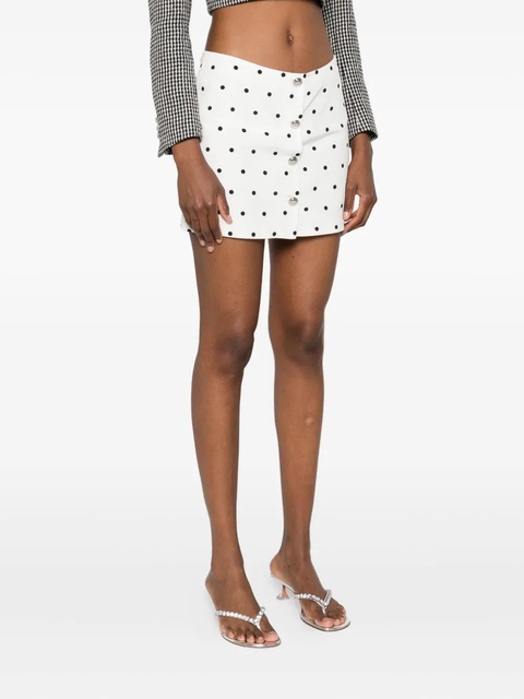Alessandra Rich polka dot-print miniskirt - White - zdjęcie produktu nr 1