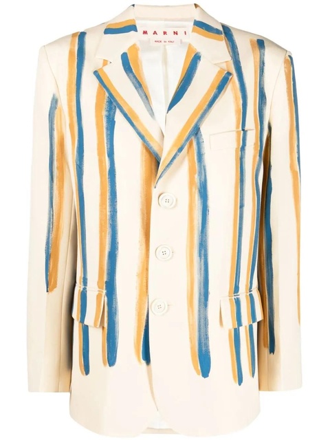 Marni striped single-breasted blazer - Neutrals - zdjęcie produktu nr 1