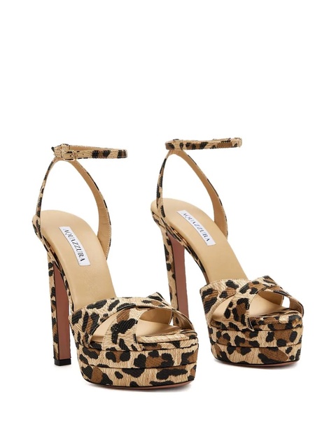 Aquazzura 130mm Divine Plateau heeled sandals - Brown - zdjęcie produktu nr 2