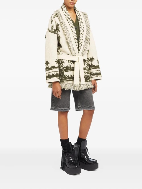Alanui palm-tree fringe cardigan - Neutrals - zdjęcie produktu nr 2