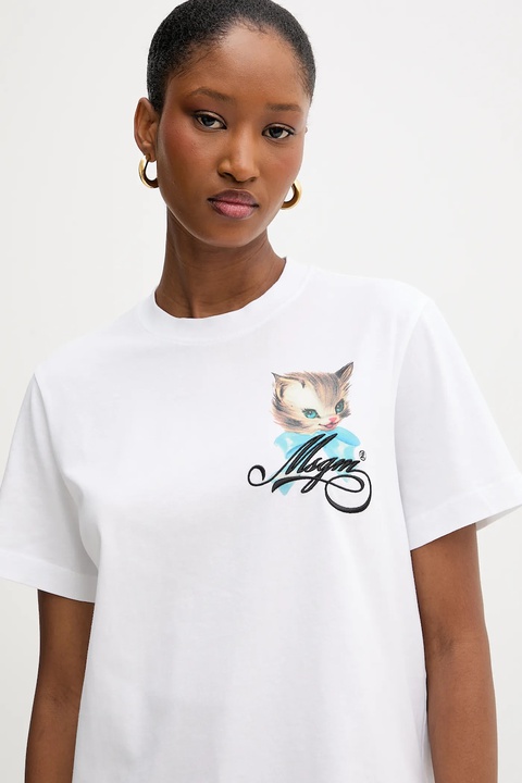 MSGM t-shirt bawełniany damski kolor biały 3941MDM110SE.257590 - zdjęcie produktu nr 2