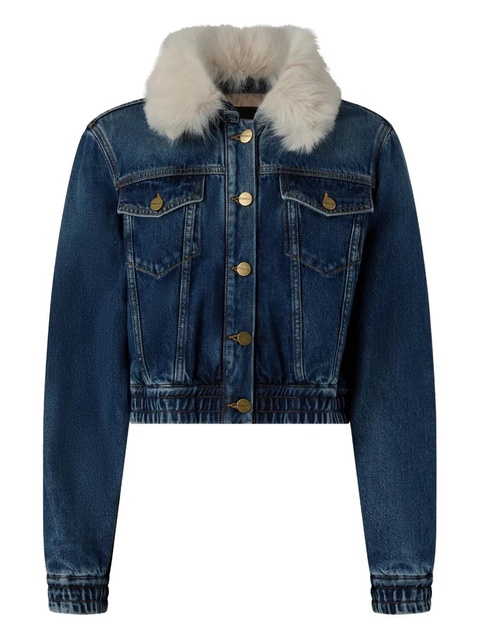 PINKO contrasting-collar denim jacket - Blue - zdjęcie produktu nr 1