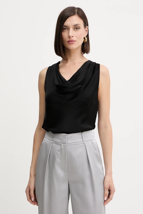 Twinset bluzka damska kolor czarny gładka 252TP2363 - zdjęcie produktu nr 1