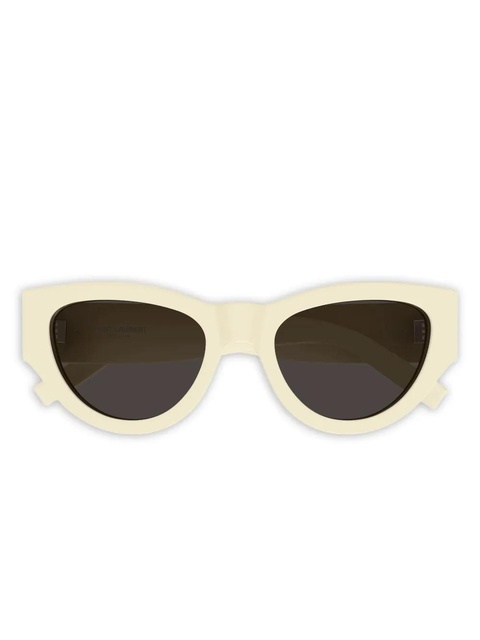 Saint Laurent Eyewear cat-eye logo sunglasses - Neutrals - zdjęcie produktu nr 1
