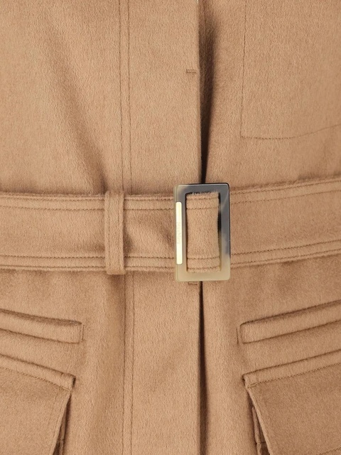 Max Mara LEVA corduroy-collar belted jacket - Brown - zdjęcie produktu nr 2