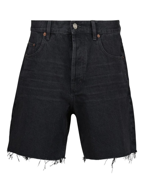 Saint Laurent frayed detailing shorts - Black - zdjęcie produktu nr 1