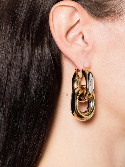 Saint Laurent logo earrings - Gold - zdjęcie produktu nr 2