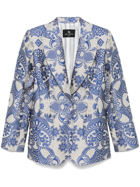 ETRO lace-motif single-breasted blazer - Neutrals - zdjęcie produktu nr 1