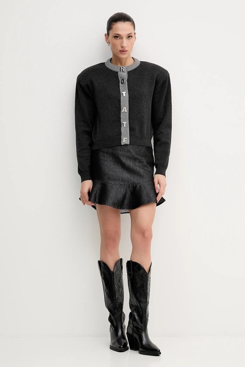 Rotate kardigan z dodatkiem wełny damski kolor szary lekki 1149033086 - zdjęcie produktu nr 2