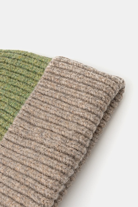 United Colors of Benetton czapka z domieszką wełny kolor zielony 6NWBDA01L - zdjęcie produktu nr 2