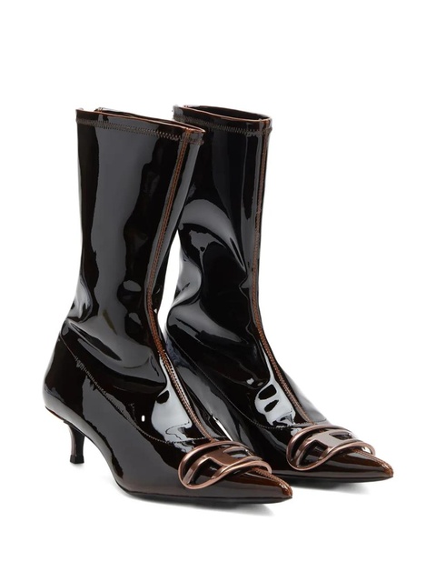 Diesel 45mm D-Venus patent-leather pointed-toe boots - Black - zdjęcie produktu nr 2