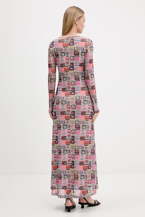 Tommy Jeans sukienka kolor różowy maxi rozkloszowana DW0DW21511 - zdjęcie produktu nr 2