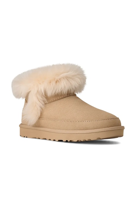 UGG śniegowce zamszowe Classic Ultra Mini Chalet kolor beżowy 1173832.SNDCS - zdjęcie produktu nr 2