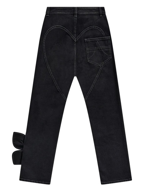 AREA bow straight-leg jeans - Black - zdjęcie produktu nr 1