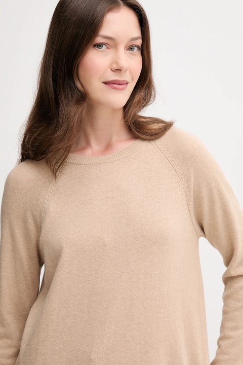 United Colors of Benetton sweter z domieszką wełny damski kolor beżowy 1035D1P17 - zdjęcie produktu nr 2