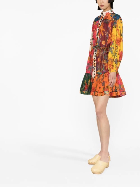 ZIMMERMANN floral-print belted mini dress - Red - zdjęcie produktu nr 2