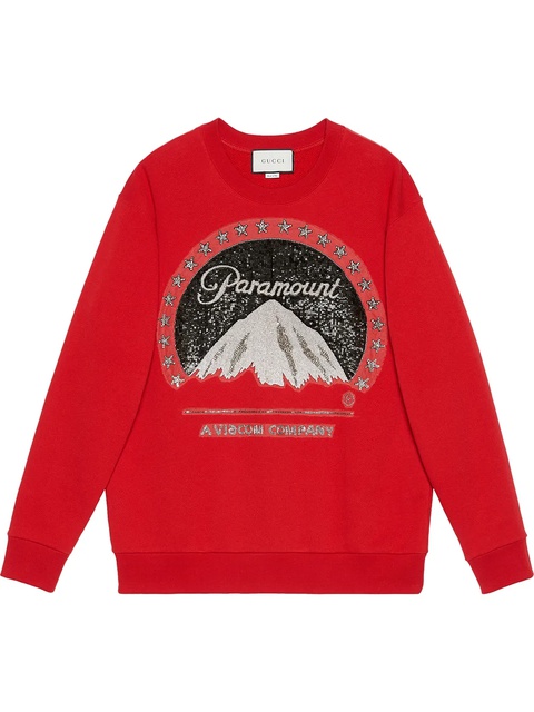 Gucci Oversize sweatshirt with Paramount logo - Red - zdjęcie produktu nr 1
