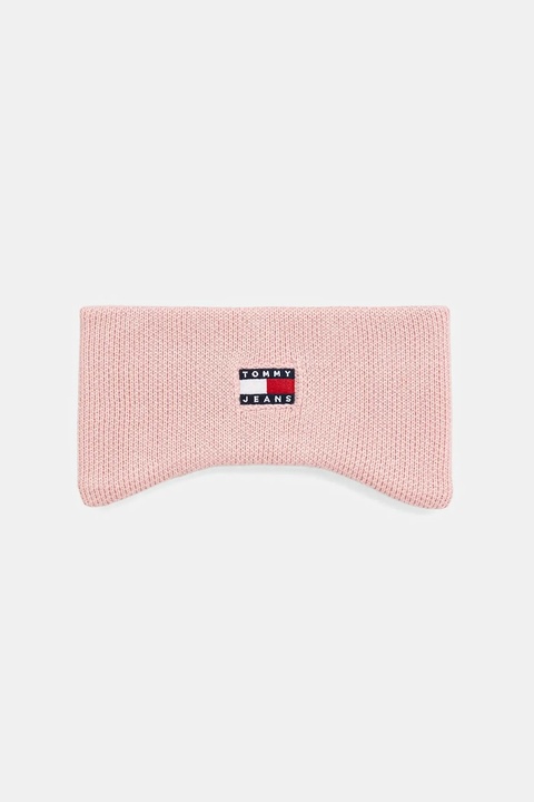 Tommy Jeans opaska na głowę bawełniana kolor różowy AW0AW17898 - zdjęcie produktu nr 1