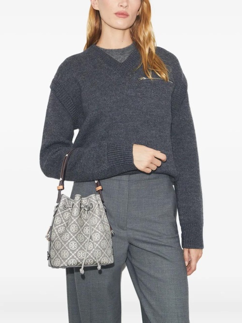 Tory Burch monogram bucket bag - Grey - zdjęcie produktu nr 1