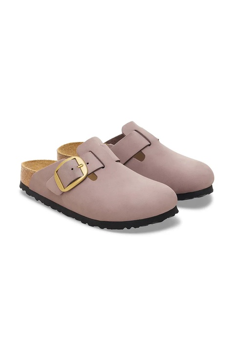 Birkenstock klapki nubukowe Boston Big Buckle damskie kolor fioletowy 1030544 - zdjęcie produktu nr 2