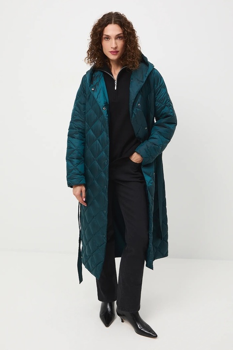 Medicine płaszcz puchowy damski kolor turkusowy - zdjęcie produktu nr 1