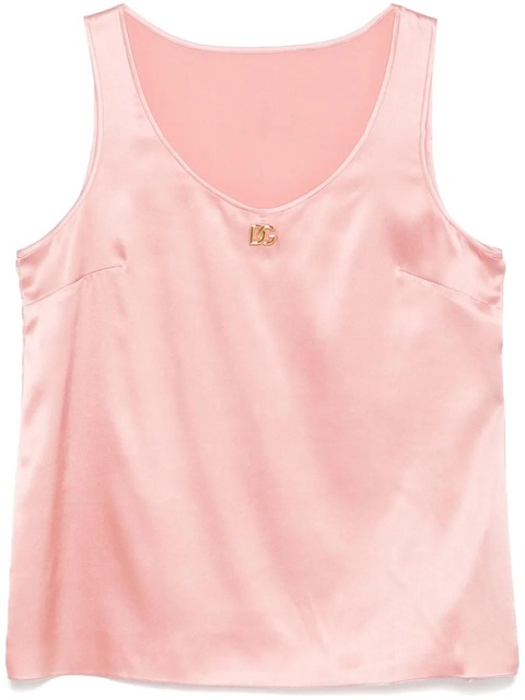 Dolce & Gabbana DNA logo-plaque satin top - Pink - zdjęcie produktu nr 1