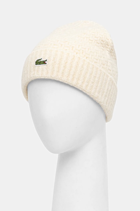 Lacoste czapka z dodatkiem wełny kolor beżowy RB8203 - zdjęcie produktu nr 2