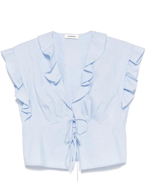 SANDRO rhinestone-embellished blouse - Blue - zdjęcie produktu nr 1