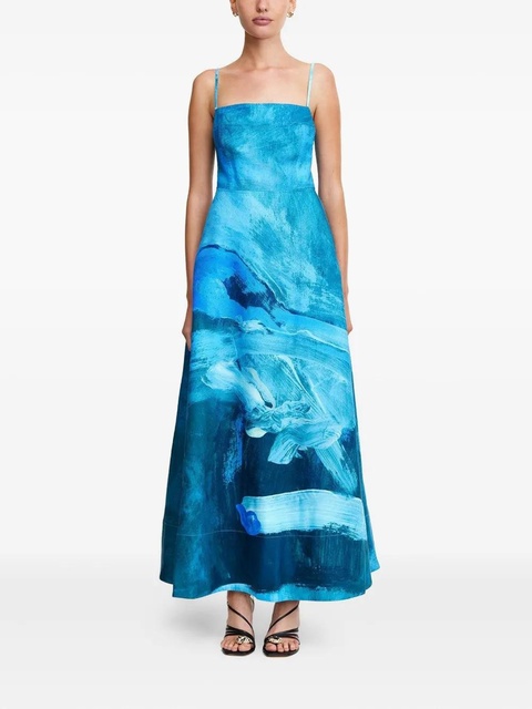 Acler Osidge abstract-print maxi dress - Blue - zdjęcie produktu nr 2