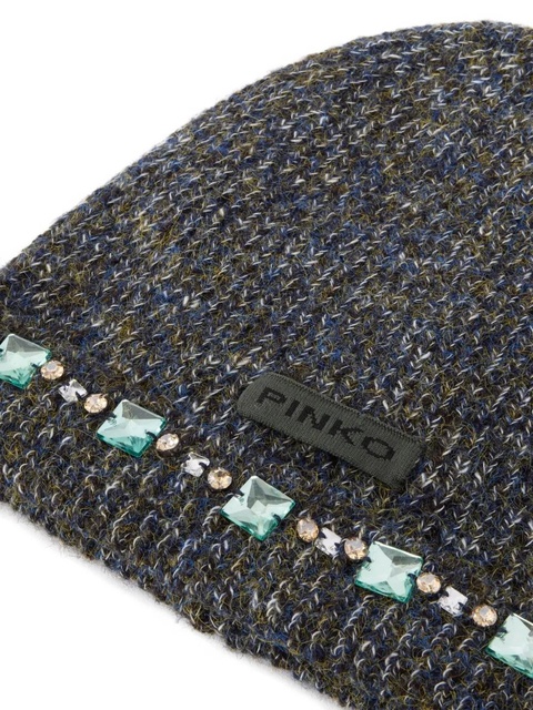 PINKO mouliné knit beanie hat - Grey - zdjęcie produktu nr 2