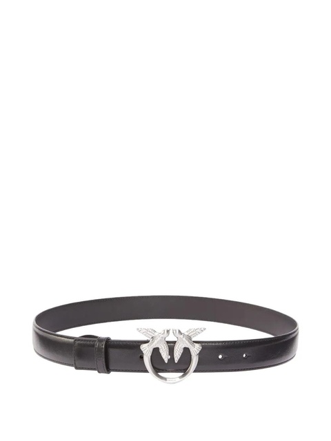 PINKO Love Berry bird-embellished leather belt - Black - zdjęcie produktu nr 1