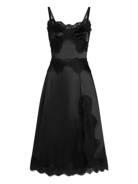 Dolce & Gabbana lace-embellished satin dress - Black - zdjęcie produktu nr 2