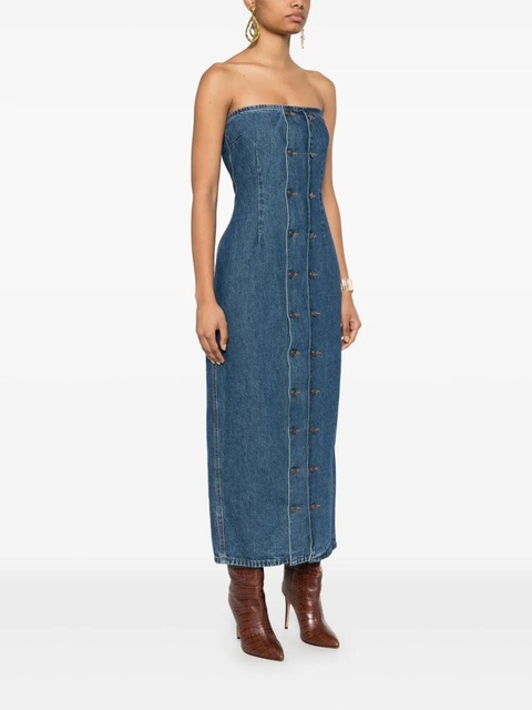 ROTATE BIRGER CHRISTENSEN button-detail denim dress - Blue - zdjęcie produktu nr 2