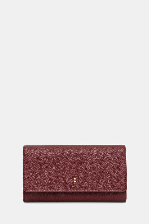 Trussardi portfel skórzany damski kolor bordowy I022E000048N - zdjęcie produktu nr 1