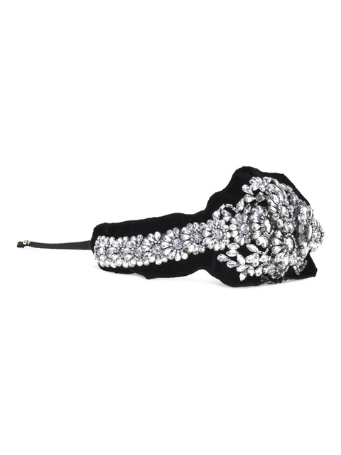 Valentino Garavani rhinestone-embellished velvet necklace - Black - zdjęcie produktu nr 2