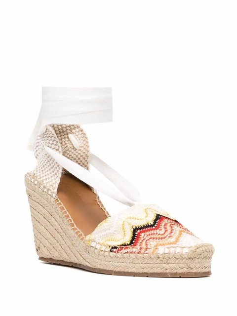 Missoni signature-zigzag wedge espadrilles - White - zdjęcie produktu nr 1