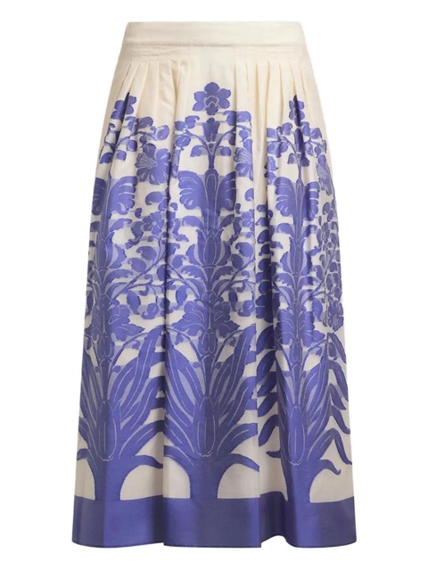 ETRO jacquard-floral pleated mid skirt - Neutrals - zdjęcie produktu nr 1