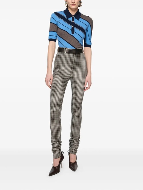 Acne Studios diagonal-stripe polo-neck top - Blue - zdjęcie produktu nr 2