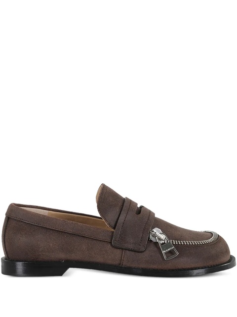 JW Anderson zip-detail leather loafers - Brown - zdjęcie produktu nr 1